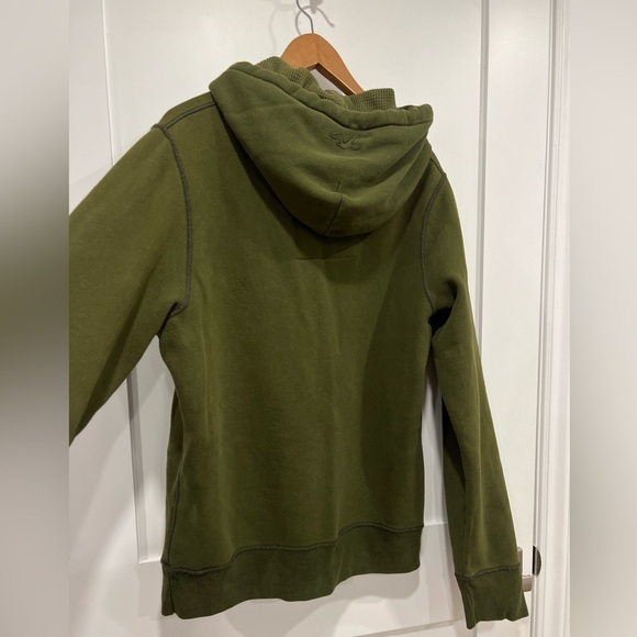 Hollister Men's Olive Hoodie with Logo - Picture 11 of 11